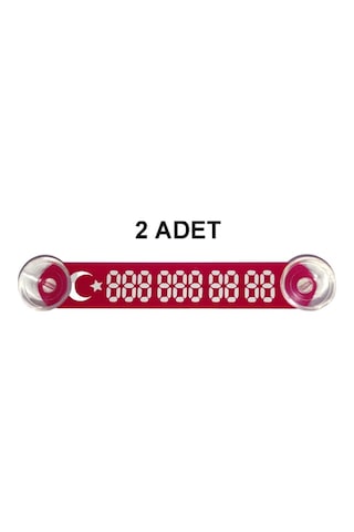 -2 ADET-Kırmızı-Beyaz Araç Park Telefon Numaratörü Tel No Göster