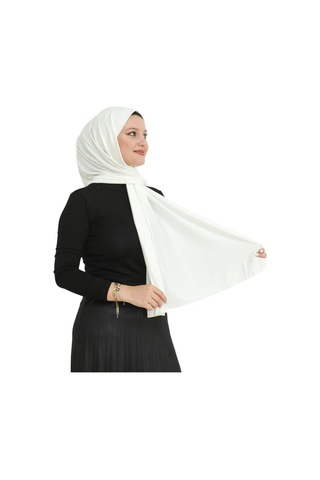 Modish Group Şal Tesettür Başörtüsü Premium Kumaş Eşarp Uzun Islami Giyim Viskon - Krem Krem