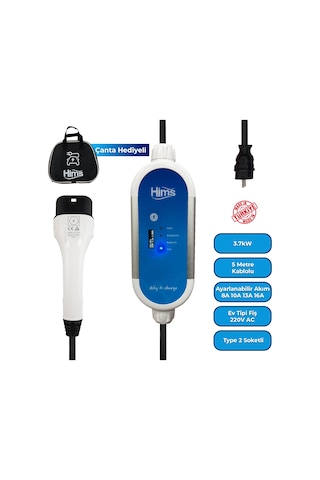 Hims HCTK-G-3 3.7kW Ev Tipi Taşınabilir Elektrikli Araç Şarj Cihazı