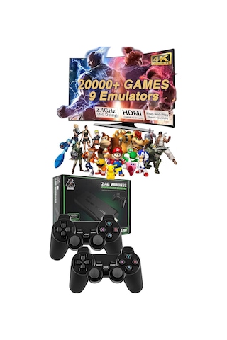 2.4g Kablosuz Çift Kolretro Oyunlar 4k Game Stick Oyun Atari Siyah - 629227643