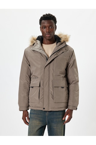 Koton Anorak Ceket Slim Fit Fermuarlı Kahverengi 5wam20059hw Kahverengi