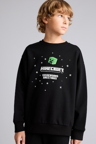 Defacto Yılbaşı Temalı Minecraft Baskılı Bisiklet Yaka Sweatshirt Erkek Çocuk I5170a826wnbk81 Siyah-bk81