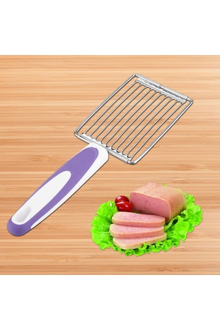 Ximistore9 Pembe Paslanmaz Çelik Bıçaklı Mutfak Aleti - Dengeli Dilimler İçin Jambon, Peynir, Konserve Et Dilimleyici Mor