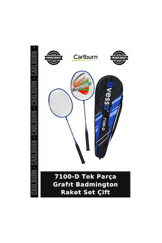 Özel Üretim 7100-d Tek Parça Grafıt Badmington Raket Set Çift Sporcu Dinlence Yaz
