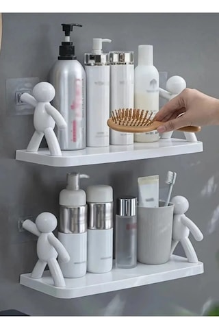 2 Adet Özel Raf Baharatlık -makyaj Malzeme Rafı Kendinden Yapışkanlı Banyo Mutfak Organizer Raf Çok Renkli