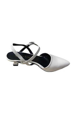 White Line Kadın İnce Kısa Topuk Arkası Önü Kapalı Stiletto Krem İçi Siyah - 724206506 Krem İçi Siyah