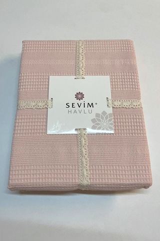 Tek Kişilik Waffle Pike 160x230cm, %100 Pamuk, Petek Tasarım, Somon Somon