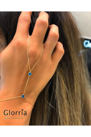 Glorria Altın Nazar Boncuklu Şahmeran Bileklik Renkli Çok Renkli