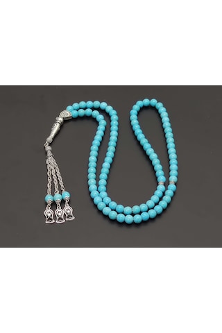 99Lu Namaz Tesbihi - Turkuaz Doğaltaş Tesbih - 8 MM Küre Kesim