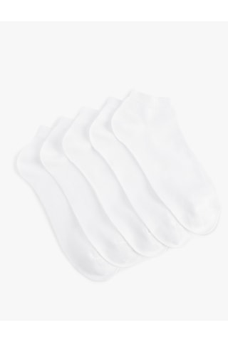 Koton Basic Pamuklu 5'li Patik Çorap Seti Beyaz 6sak80280aa