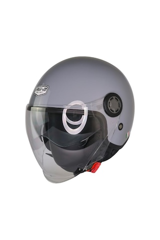 Fr612 Gri Motosiklet Kaskı Güneş Vizörlü Yarım Açık Motorcu Kask