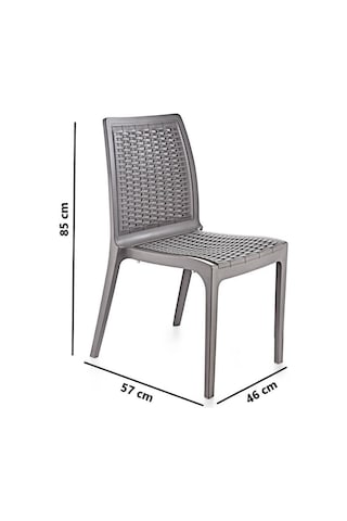 Omnipazar Sy-2523 Rattan Bahçe Sandalye 4'lü Set Gri Gri