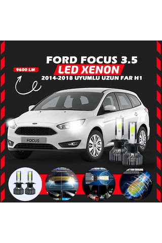 Ford Focus 3.5 2014-2018 Uzun Far Uyumlu Şimşek Etkilii Led Xenon Pro Series H1