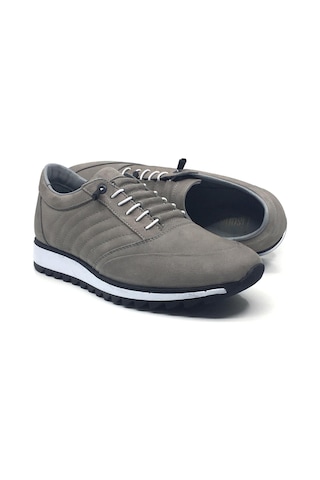 Lisans Sohes Lisans Shoes %100 Hakiki Nubuk Deri Ortopedik Erkek Günlük Yazlık Akıllı Bağcıklı Ayakkabı 39-45 Gri