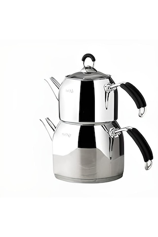 Nehir 29006 Maxi Modern Çelik Çaydanlık Takımı Çelik