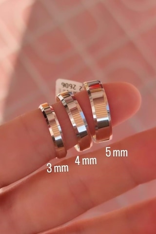 4mm Yanı Kesik Gümüş Klasik Alyans Söz Nişan Yüzüğü Wr89