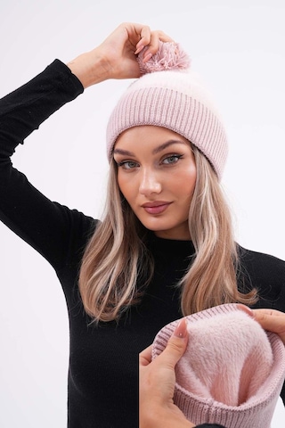 Peluş Ponponlu Bere Pudra