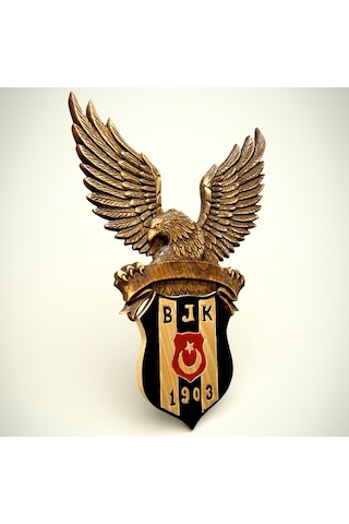 Ahşap Beşiktaş Logolu Kartal Dekoratif Duvar Panosu