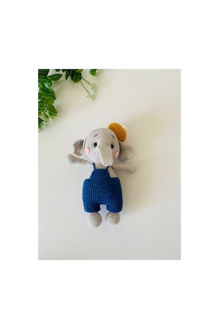 Adenya Sepeti Amigurumi Fil Oyun Arkadaşı Eddie Elephant Gri