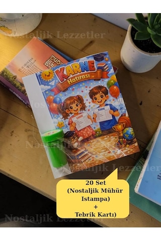 Karne Hediyesi 20 Set Nostaljik Mühür Istampa Ve Tebrik Kartı