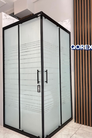 Ustaduş - Qorex Marka - Siyah - 6 Mm Temperli Kum Cam Duşakabin H:190 Özel Seri Krom Aksesuar 9 Diğer