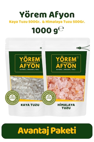 Yörem Afyon Rafine Edilmemiş Mineral Deposu Kaya & Himalaya Tuz 2'li Avantajlı Set 1000gr.