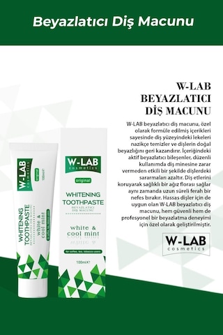 W-Lab Cosmetics Beyazlatıcı Diş Macunu 100 Ml Ve W-Lab Cosmetics Beyazlatıcı Diş Tozu 75 Gr