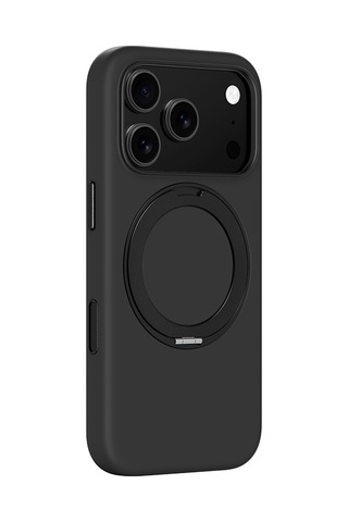 Apple Uyumlu iPhone 17 Pro Amazingthing Cloudie Magspin 360 Derece Standlı M-safe Kılıf Siyah Siyah