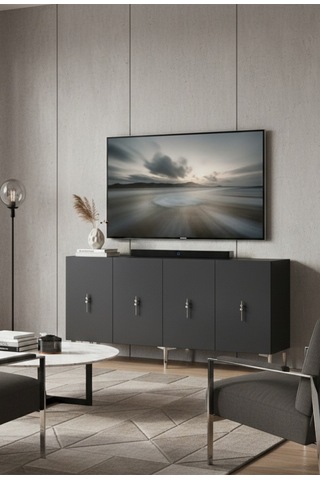 Ka1527as Salkım Konsol Ve Tv Sehpası Antrasit-silver 150cm