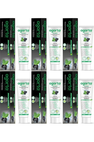 Agarta Doğal Diş Macunu 100ml Aktif Karbonlu 6 Lı Set Beyazlık