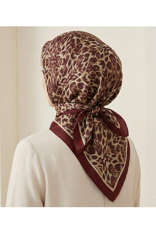 Leo Desen 90x90cm Organic Twill Eşarp/fular Kahverengi