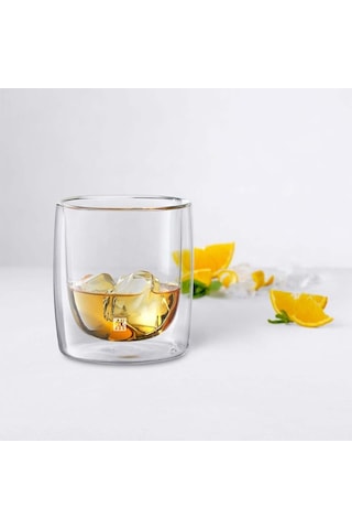 Zwıllıng Sorrento Çift Camlı 2'li Viski Bardağı, 266 Ml, Cam, Şeffaf Cam Genel