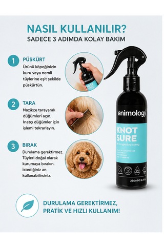 Animology Knot Sure Detangle Spray Kıtık Açıcı Parlatıcı Köpek Spreyi 250 Ml