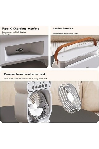 Besthome1 3'ü 1 Arada Klimalı Fan, Led Gece Lambası Mini Hava Soğutucu