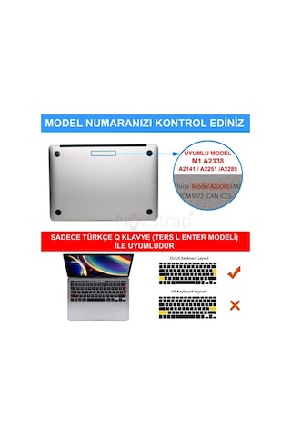 Apple Uyumlu MacBook Pro 13 Inç M1 A2338 Kılıf + Klavye Kılıfı + Film