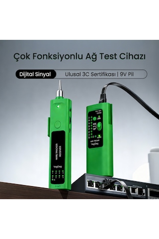 Veggieg V-e112 Çantalı Kablo Bulucu Ve Poe Destekli Ethernet Ağ Kablosu Test Cihazı
