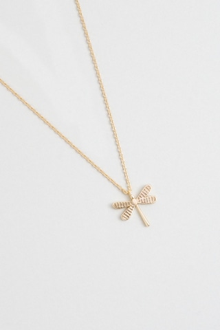 So Chic Minimal 18 Ayar Sarı Altın Kaplama 45 Cm Gümüş Yusufçuk Kolye Sarı