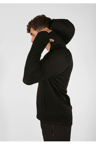 Nature The Brand Şardonlu Dalgıç Fermuarlı Dik Yaka Kapüşonlu Sweatshirt/ceket Siyah