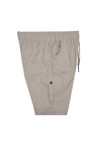 Kargo Cepli Büyük Beden Likralı Jogger Pantolon Taş