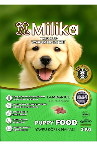 Milika Yavru Köpek Maması Kuzu Etli 2 Kg