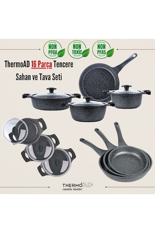 Thermoad 16 Parça Mega Set Graneu Serisi Gri Gri