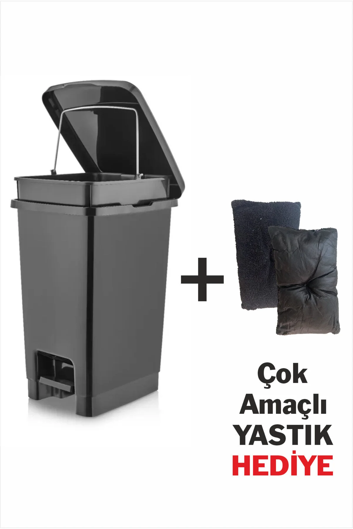 Hürpa Tedarik 25 Lt Pedallı Çöp Kovası Siyah