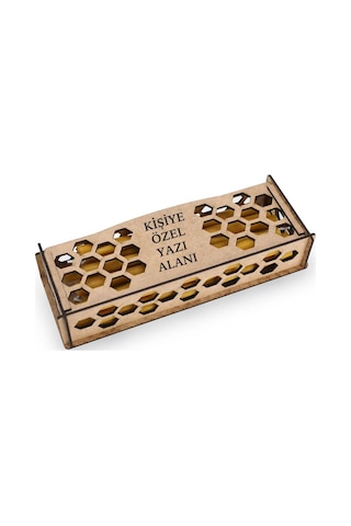 Özel Tasarım Ahşap Kutu İçinde El Yapımı Bal Mumu Seti