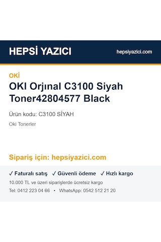 Okı C3100 Siyah Toner42804577 Black