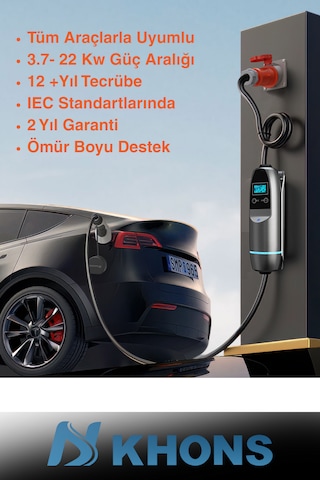Khons 3,5 Kw Taşınabilir Araç Şarj Cihazı 10m Kablo 3.5 Kw