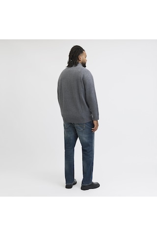 Jack & Jones Büyük Beden Nakis Detayli Loose Fit Triko Kazak - Norrebro - 12283385 Çok Renkli