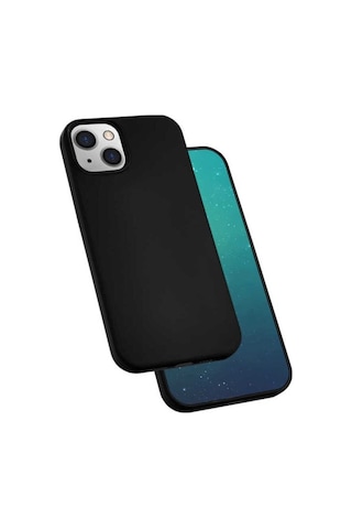 Apple Uyumlu iPhone 13 Kılıf Zore Silk Silikon Siyah