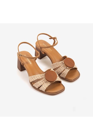 Noa Harmon Kadın Ayarlanabilir Kayışlı 5cm Topuklu Sandalet 10287 Multi-tan