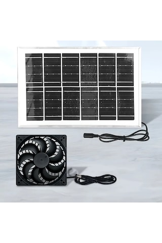 Boatshop1 1 Adet Güneş Paneli Tipi 1 Fan Seti Sera Soğutma Termal Yalıtım Malzemesi Solar Enerji Tavuk Kümesi Fanı