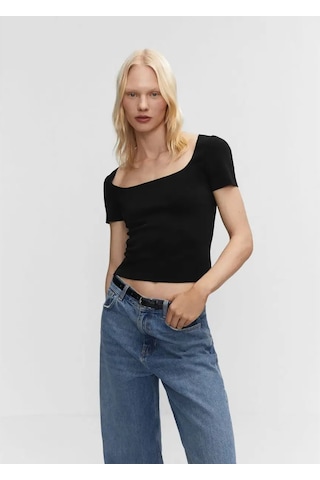 Mango Tişört 166869389 Siyah